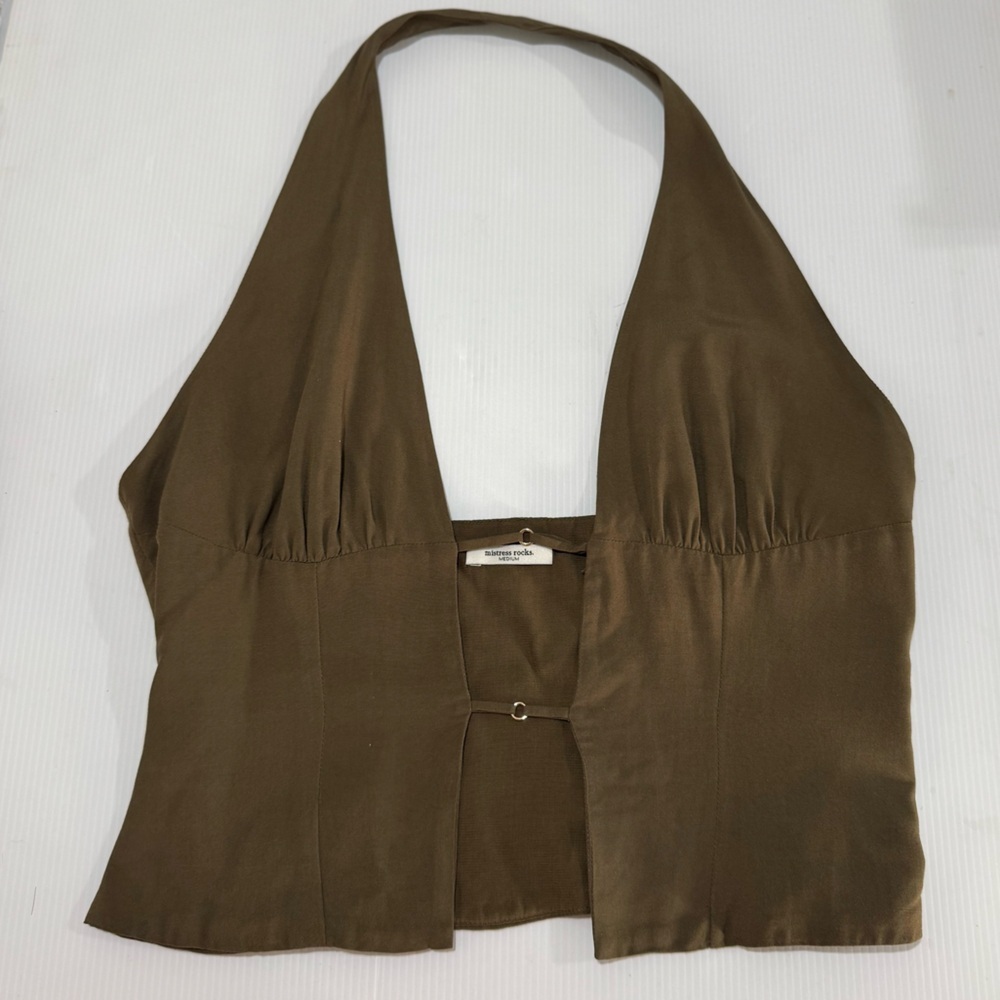 Open Front Halter Top
Mistress Rocks Size M - Green - Picture 2 of 11